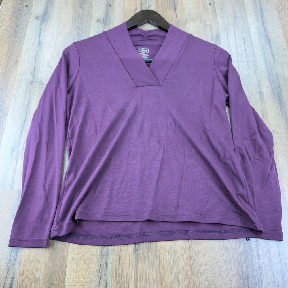 L.L. BEAN Women Pima Cotton Tee Shawl Long-Sleeve Women's S-Pet Gorpcore